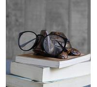 W Weblytech Porte-lunettes en bois fait à la main en forme de tortue pour bureau, décoration de la maison