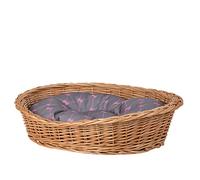 w-wicker24 Panier pour Chien en Osier Naturel, Panier en Osier, Panier pour Le Chien, Corbeille pour Chat 70 x 54 H22 Gris