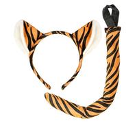 Widmann 09731 Tiger Set de oreilles et queue de cheval pour femme Marron/noir Taille unique