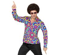 W WIDMANN MILANO Party Fashion - Chemise pour homme des années 70, style disco, costumes de carnaval