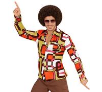 W WIDMANN Milano Mode Festive - Chemise années 70, Chemise pour Homme, Style Disco, Costumes de Carnaval