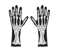 W WIDMANN MILANO Party Fashion 01088 - Gants squelette, 35 cm, squelette, Halloween, carnaval, soirée à thème