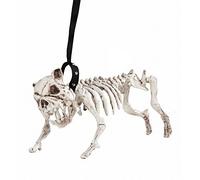 W WIDMANN MILANO Party Fashion 01373 - Chien squelette avec laisse, 45 cm, Décoration de fête, Halloween, Carnaval, Fête à thème
