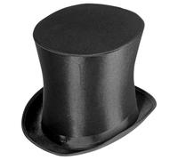 W WIDMANN MILANO Party Fashion 01893 - Chapeau haut-de-forme, noir, en satin, env. 20 cm, accessoire pour costumes d'homme, dompteur de cirque