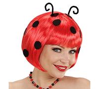 W WIDMANN MILANO Party Fashion - 02082 - Perruque Coccinelle, Cheveux synthétiques, Bob, Coiffures courtes, Perruque cheveux courts femme, Costume animalier