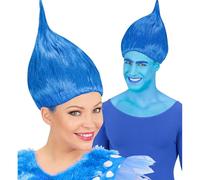 Perruque Troll Bleue Multicolore