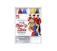 W WIDMANN MILANO Party Fashion 02402 - Kit de maquillage, 5 crayons et taille-crayon, maquillage, carnaval, soirée à thème, Halloween