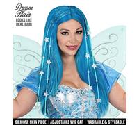 W WIDMANN MILANO Party Fashion - 02997 - Perruque Dream Hair Fée avec lametta, étoiles et doublure en silicone de haute qualité, Disco Fever, fête à thème, carnaval