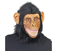 W WIDMANN MILANO Party Fashion 03297 - Masque de chimpanzé avec fourrure en peluche, singe, masque d'animal, carnaval, soirée à thème