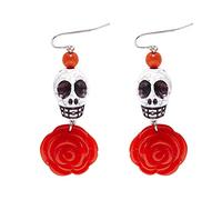 WIDMANN MILANO PARTY FASHION Generique - Boucles doreilles Squelette Rose Rouge Adulte