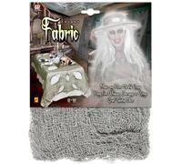 W WIDMANN MILANO Party Fashion 04379 - Tissu horreur, gris, 60 x 300 cm, nappe, Halloween, décoration de fête pour fenêtres, portes, plafonds