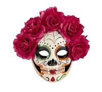 WIDMANN MILANO PARTY FASHION DIA DE LOS MUERTOS MASK DECORATEDWITH RED ROSES -