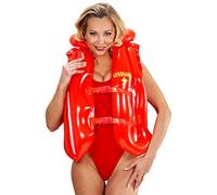 W WIDMANN MILANO Party Fashion 04836 - Gilet de sauvetage gonflable, gilet pour maître-nageur, sauveteur ou nageur-secouriste, beach party, carnaval, soirée à thème