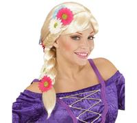 W WIDMANN MILANO Party Fashion 06751 - Perruque Raiponce avec tête et Fleurs Blond
