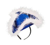 W WIDMANN MILANO Party Fashion - 06902 Mini tricorne en Feutre avec Bandeau, Femme Adulte, Finition Marabout, Majorette, Carnaval, fêtes à thème, Couleur Bleu