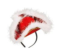 W WIDMANN MILANO Party Fashion - 06903 Mini tricorne en Feutre avec Bandeau, Femme Adulte, Finition Marabout, Majorette, Carnaval, fêtes à thème, Couleur Rouge