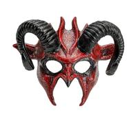 W WIDMANN MILANO Party Fashion Demon mask with horns, Unisex Adult, 08482, Multicolor, One size