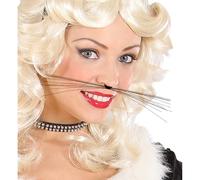 W WIDMANN MILANO Party Fashion 1804A - Moustache de chat, noir, accessoire, carnaval, soirée à thème