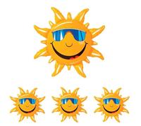 W WIDMANN MILANO Party Fashion - 2390S - Soleil Gonflable, 60 cm, Décoration, Beach Party (Lot de 4)