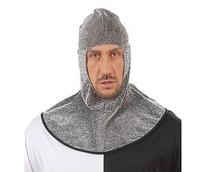 W WIDMANN MILANO Party Fashion 3287A Medieval Knight Hood, Silver, Warrior, Hat, Headpiece, Accessory, Carnival, Theme Party