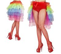 W WIDMANN MILANO Party Fashion 49016 - Fantasy Glitter Rainbow Tie on Bustle tütü, One Size