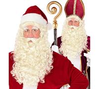 W WIDMANN MILANO Party Fashion 51641 - Perruque Père Noël/Saint Nicolas avec barbe, moustache et sourcils - Père Noël - Fête à thème - Carnaval