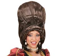 W WIDMANN MILANO Party Fashion - 5934C - Perruque Baronne, brune, cheveux synthétiques, coiffure relevée, Renaissance, Moyen Age