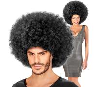 W WIDMANN MILANO Party Fashion - 6108J - Perruque Jimmy, noir, perruque bou maxi perruque, carnaval, fête à thème
