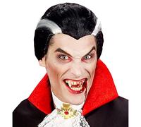 W WIDMANN MILANO Party Fashion 6344D - Perruque vampire, gris-noir, Dracula, soirée à thème, carnaval