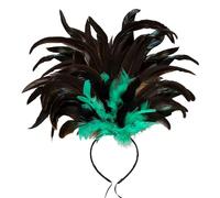 W WIDMANN MILANO Party Fashion 66013 - Serre-tête à plumes Copacabana, vert, Brésil, samba, coiffe, accessoire, soirée à thème, carnaval