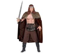 W WIDMANN MILANO Party Fashion 68587 - Cape avec pèlerine en fourrure, marron, guerrier, viking