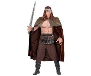 W WIDMANN MILANO Party Fashion - 68587 - Cape avec pèlerine en fourrure, marron, guerrier, viking