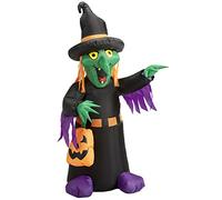 W WIDMANN MILANO Party Fashion 75035 - Sorcière gonflable lumineuse avec ventilateur intégré, 122 cm, décoration, Halloween