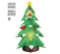 W WIDMANN MILANO Party Fashion 7506T - Sapin de Noël lumineux gonflable avec soufflerie intégrée, 183 cm, Décoration