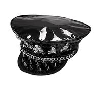 W WIDMANN MILANO Party Fashion 75720 - Rocker Bonnet avec Rivets, têtes de Mort et chaîne décoré, Taille Unique