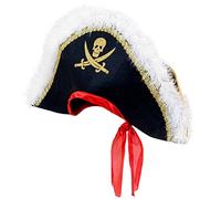 W WIDMANN MILANO Party Fashion 8482P - Chapeau de pirate de luxe, capitaine, flibustier, costume de pirate