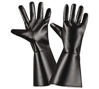 W WIDMANN MILANO Party Fashion 8535A - Gants en similicuir, noir, fête à thème, carnaval