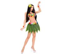 W WIDMANN MILANO Party Fashion - 86867 Feuille de Banane avec Ceinture Florale, Jupe hawaïenne, Hula-Girl, Plage, fête à thème, Carnaval, Multicolor, Taille Unique Femme