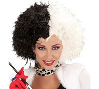 W WIDMANN MILANO Party Fashion 93320 - Perruque Demonia, noir-blanc, Malefizia, Halloween, Carnaval, Fête à thème