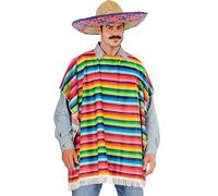 Widmann 9543 x ? Adultes Costume mexicaner ? Poncho et sombrero, multicolore, Taille unique