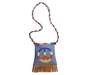 W WIDMANN MILANO Party Fashion - 9566H - Sac à main hippie, peace and love, avec franges, années 60, accessoire, costume, carnaval, soirée à thème