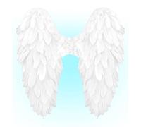 W WIDMANN MILANO Party Fashion Ailes avec plumes, Unisex Adult, 12191, Blanc, 50 x 50 cm