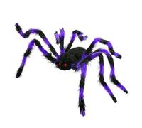 W WIDMANN MILANO Party Fashion - Araignée décorative, 80 cm | Grande araignée velue avec 8 pattes articulées, pour une décoration d'Halloween effrayante à la maison ou dans le jardin
