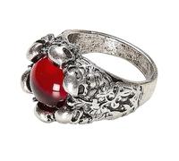 Widmann Bague fantaisie Crâne avec Gemma Rouge Taille unique Pour adultes Accessoire Halloween