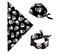 W WIDMANN MILANO Party Fashion - Bandana tête de mort, foulard de pirate, env. 55 x 55 cm, Carnaval, Mardi gras