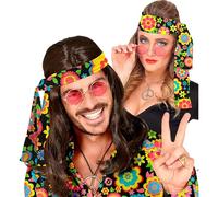 W WIDMANN MILANO Party Fashion - Bandeau des années 60 et 70, accessoire pour hippie, Flower Power, carnaval