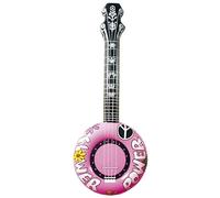 W WIDMANN MILANO Party Fashion - Banjo gonflable, 100 cm, Guitare, Musicien, Chanteur, Flower Power, Accessoire Hippie