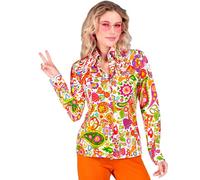 W WIDMANN MILANO Party Fashion - Blouse des années 60 pour femmes, hippie, reggae, flower power, disco fever