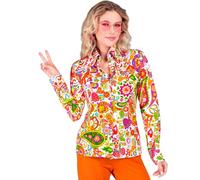 W WIDMANN MILANO Party Fashion - Blouse des années 60 pour femmes, hippie, reggae, flower power, disco fever