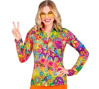 W WIDMANN MILANO Party Fashion - Blouse des années 60 pour femmes, hippie, reggae, flower power, disco fever